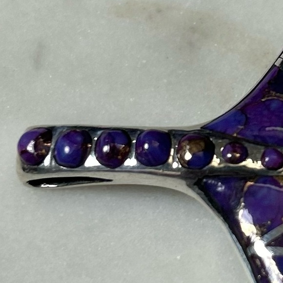 🆕 Purple Mojave and 925 Silver Whale Tail Pendant - Picture 6 of 6